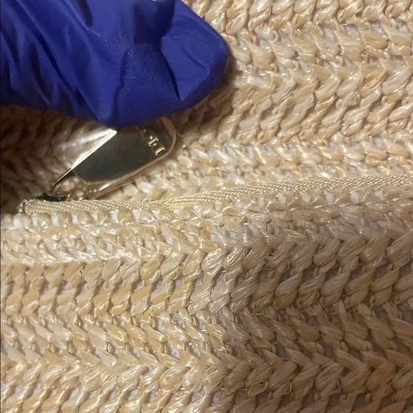 Dior Tan Woven Clutch with Pearl Accent - Picture 8 of 17